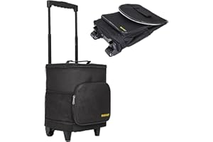 DBEST PRODUCTS Ultra Compact Cooler Smart Cart with Wheels - Collapsible Insulated Cooler Bag - Foldable Travel Cooler 36 Cans - Leak Proof Trolley - Black
