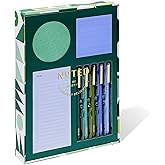 Post-it Noted by Post-it Printed Notes Gift Box, 4 Piece Set, Cool Colors, Includes Round Sticky Notes, Square Sticky Notes, Mini List Sticky Notes, 3-Pack Pens (NTD-Box-SGR)
