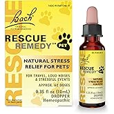 Rescue Remedy Pet Dropper - 10mL - Stress &amp; Tension Support for Dogs &amp; Cats with Bach Natural Flower Essences - Sedative-Free, Homeopathic Liquid Formula - For All Breeds, Ages &amp; Weights