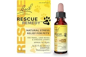 Rescue Remedy Pet Dropper - 10mL - Stress & Tension Support for Dogs & Cats with Bach Natural Flower Essences - Sedative-Free, Homeopathic Liquid Formula - for All Breeds, Ages & Weights