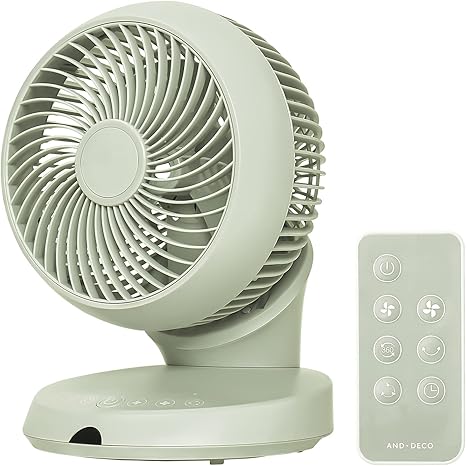 Amazon Co Jp モダンデコ 360度 3d首振り サーキュレーター Dcモーター リモコン付き 静音 省エネ ミストグリーン ホーム キッチン