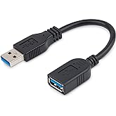 StarTech.com 6in Short USB 3.0 Extension Adapter Cable (USB-A Male to USB-A Female) - USB 3.1 Gen 1 (5Gbps) Port Saver Cable 