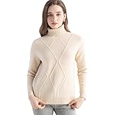 Chanyarn Women's 100% Cashmere Sweater Turtleneck 2025 Fall Winter Long Sleeve Cable Top Solid Slim Soft Knitted Pullover