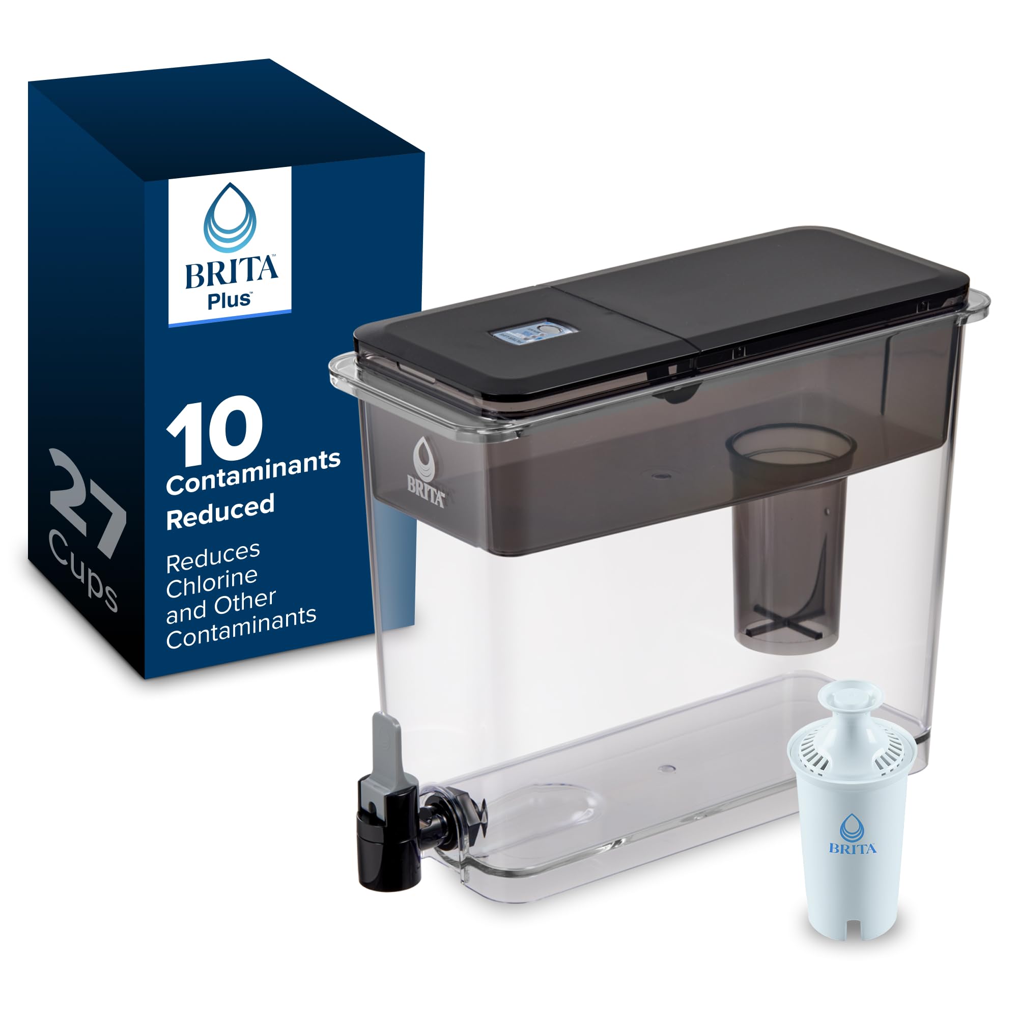 Photo 1 of *USED*
Brita UltraMax Large Water Dispenser with 1 BritaPlus Filter, 27 Cup Capacity, Black (Package May Vary)