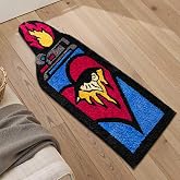 Isyorefam Blue Lighter Tufted Rug for Bedroom, Fluffy Abstract Cartoon Fire Bathmat Cool Mat Soft Carpet, 31.5