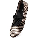 Frank Mully Women's Mary Jane Flats Comfortable Dressy Ballet Flats Casual Round Toe Slip On Washable Knitted Fabric Office Work Woman Shoes
