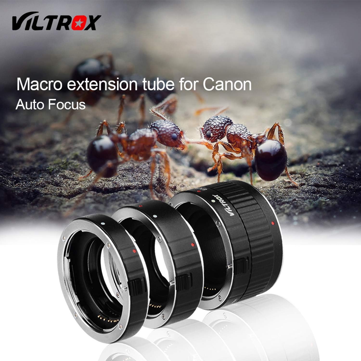 VILTROX DG-C Metal Mount Auto Focus Macro Extension Tube Set Adapter Ring (12mm+20mm+36mm Tubes) for Canon EF EF-S Lens DSLR Camera 760D 700D 80D 70D 5DII 5DIII 5D4 6D 7D 80D 90D 200D - Image 3