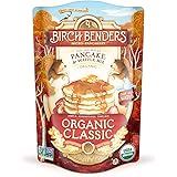Organic Pancake and Waffle Mix, Classic Recipe by Birch Benders, Whole Grain, Non-GMO, Just Add Water, 16oz (Packaging may va
