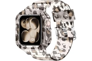 XYF Compatible for Crystal Clear Apple Watch Bands, 49mm 46mm 45mm 44mm 42mm 41mm 40mm 38mm Bumper Case for Men Women Jelly Sport Cover Strap for iWatch Ultra 3 2 Series 11 10 9 8 7 SE 6 5 4 3