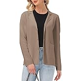 Women's Long Sleeve Casual Blazer Work Office Bussiness Jacket with Pocket
