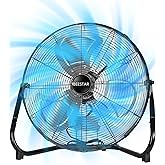 BEESTAR 20 Inch Floor Fan,High Velocity Fan with 3-Speeds&Adjustable Tilting Head,Heavy Duty Metal Industrial Fan for Shop, Garage,Commercial, Residential, and Greenhouse,Black (20 INCH)