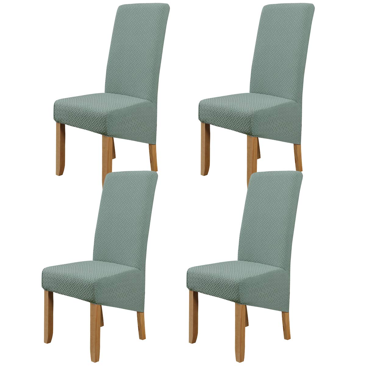 Hengweiuk Chair Covers, Stretch Dining Chair Covers Removable High Back Chair Protective Washable Dining Cover Slipcover for Dining Room Kitchen Wedding Banquet Party Decoration (Blue, 4 PCS/Packet)