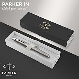 Parker IM Rollerball Pen Stainless Steel Chrome Trim Fine Point Black Ink Gift view 2