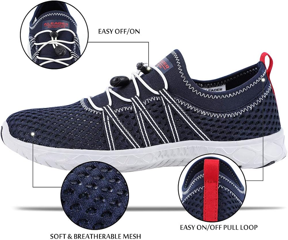 aleader men's quick drying aqua water shoe