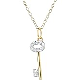 Amazon Essentials 1/10 CT TW Diamond Key Necklace in Sterling Silver