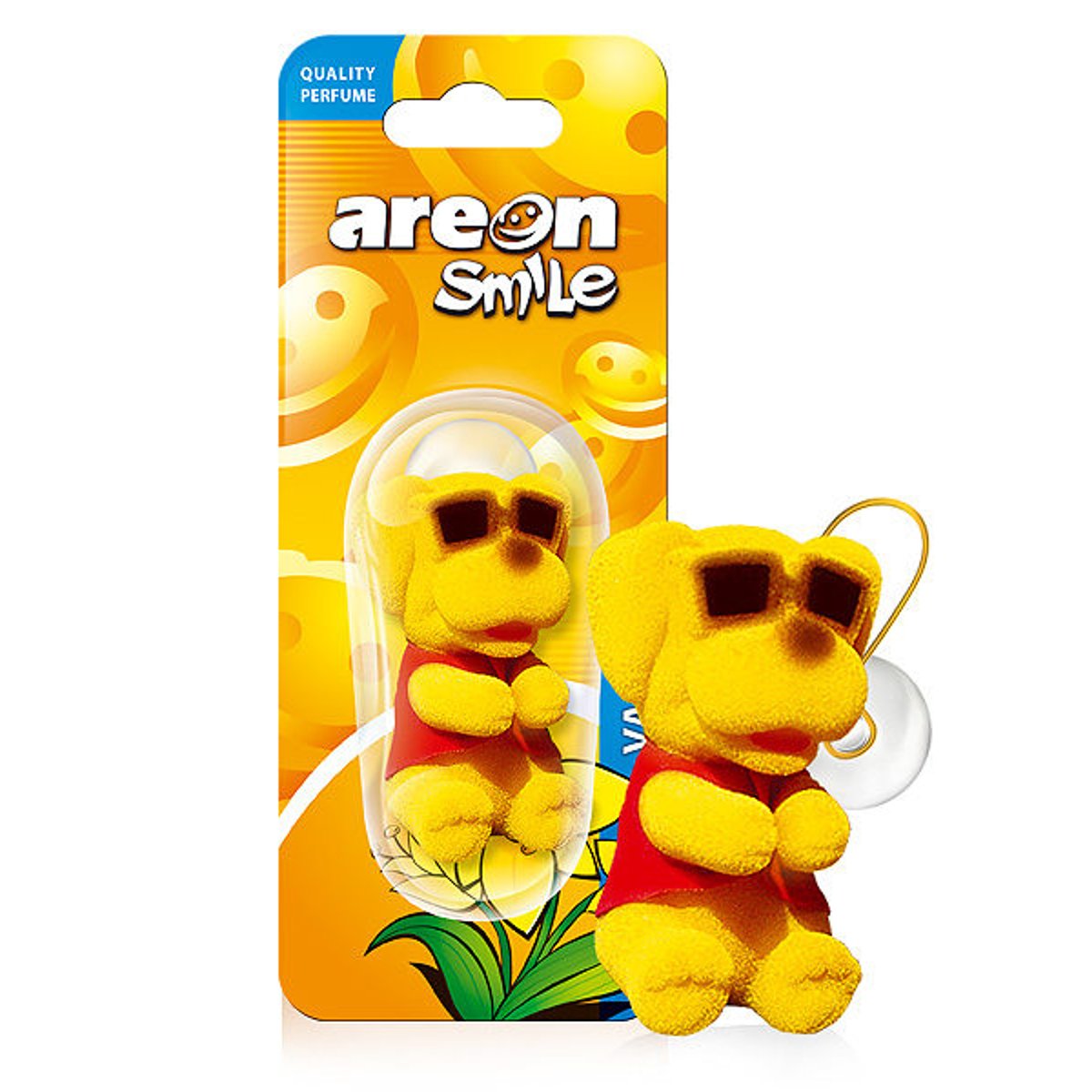 Areon Smile Car Air Freshener Vanilla Funny Hanging Yellow Dog Home 3D Pack of 1