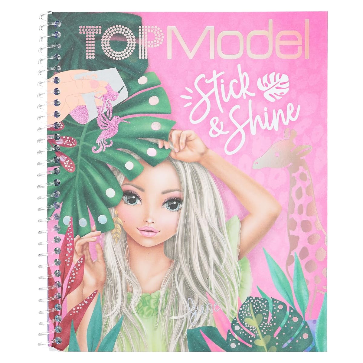 Depesche TOPModel 12470 Colouring Book Stick & Shine, 24 Pages with Great Motifs, for Colouring and Designing