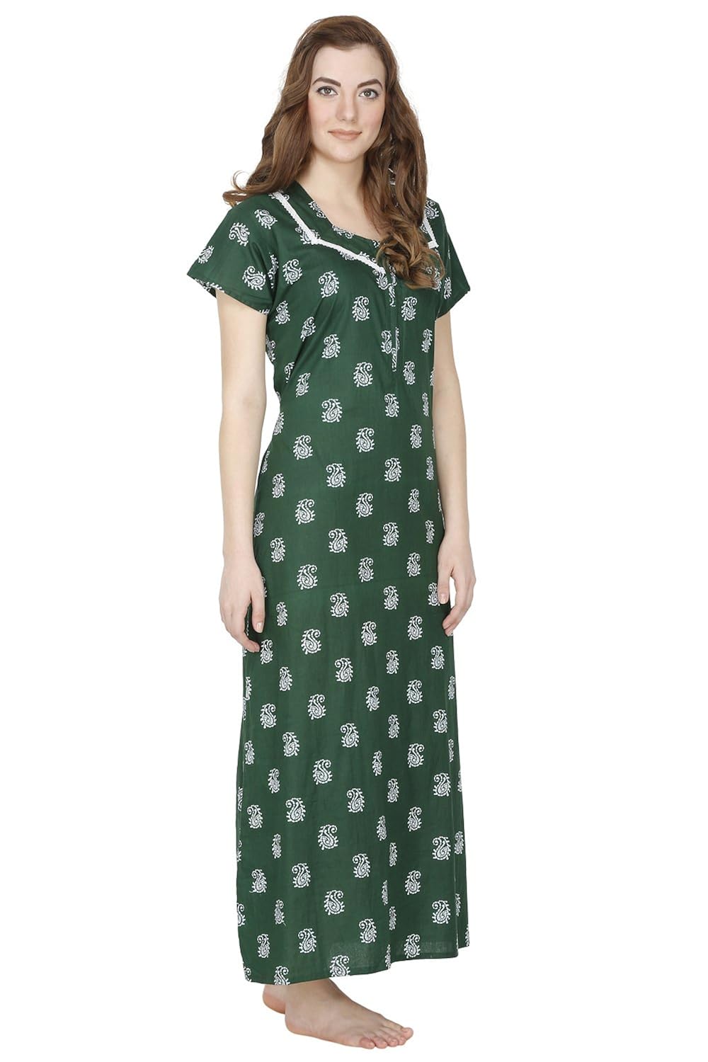 secret wish women's cotton nighty, nightdress (free size)