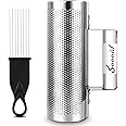 Sovvid Guiro 8" x 3" Stainless Steel Guiro Shaker with Scraper Latin Percussion Musical Instruments Professional Band Accompaniment Guiro Instrument for Live Performance