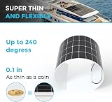 Renogy 200W 12V Flexible Monocrystalline Solar Panel Motorhome Caravan Boat Roof view 3