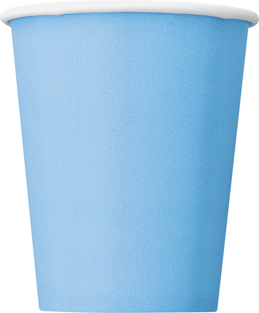Unique Party 30902 - 9oz Baby Blue Paper Cups, Pack of 8