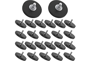 MLYNZXJSY 24 Pack Rubber Coated Magnets M6 Rock Light Magnets 1.69 Inch Mounting Magnet 30LBS Thread Stud Magnetic Anti-Scratch Strong for Rock Light Bar Camera Cabinet Blackboard Refrigerator (24 Pack)