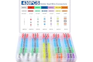 430PCS Solder Seal Wire Connectors, Durable Heat Shrink Butt Wire Connectors, Cooclensportey Solder Stick Wire connectors for Motorcycle, Automotive, Marine with Anticorrosion and Waterproof