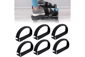 WAYBAS 6pcs Adjustable Pedal Straps for Ellipse Leg Exerciser Machine, Velcro Feet Pedal Strap Under the Desk Leg Training Exerciser Fitness Strap Home Office Sports Accessories for Fit Foot Prevent Slipping