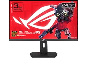 ASUS ROG Strix 24.5” 1080P USB-C HDR Gaming Monitor (XG259CS) - Full HD, 180Hz, 1ms, Fast IPS, Extreme Low Motion Blur Sync, G-SYNC Compatible, Tripod Socket, DisplayWidget, AI Gaming, 3 yr Warranty