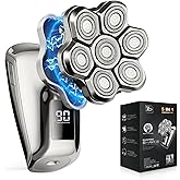 Maraiss Head Shavers for Blad Men, 7D Floating Blades Electric Head Shaver, IPX7 Waterproof Wet Dry Bald Head Shaver, Magnetic Detachable Rechargable Head Shavers, Valentine's Day Gifts for Male