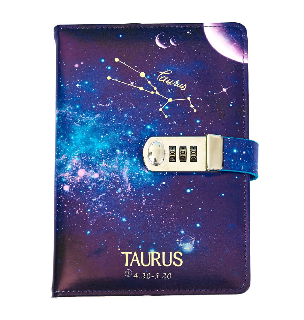 LinYesh Journal with Lock for Women, Lockable Diary for Women Men Girls Boys Teens Kids, Personal Constellations Starry Sky Notebook, A5 21 x 15cm