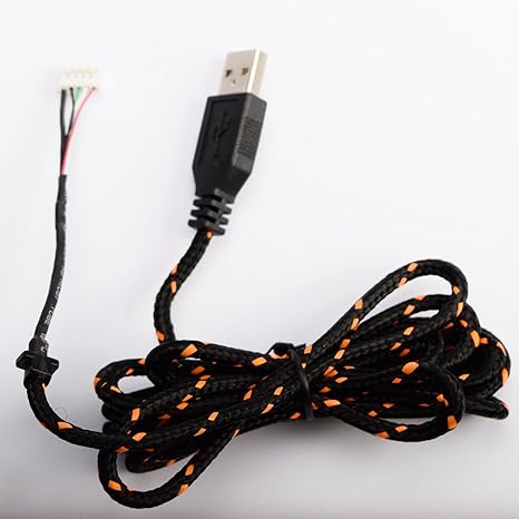 KR Pro Spiel Gaming Maus USB Line Nylon Mäuse Kabel Draht Reparatur Ersatz für Sensei RAW Heat Orange Edition + Tools