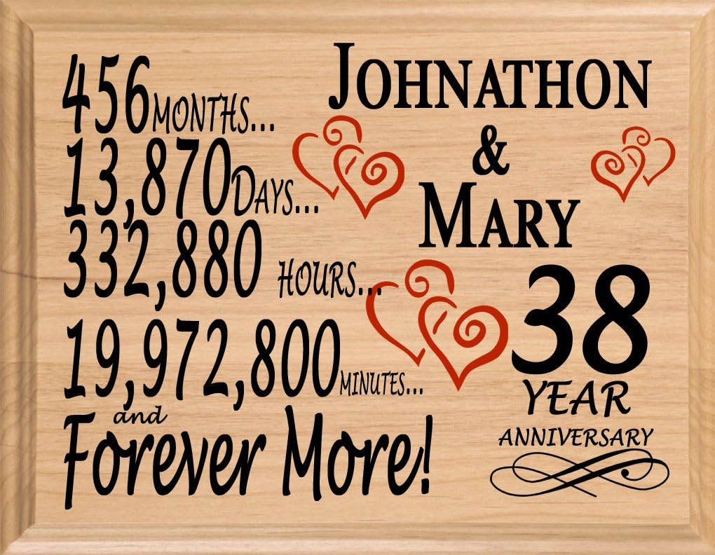 anniversary gift for husband 38 years