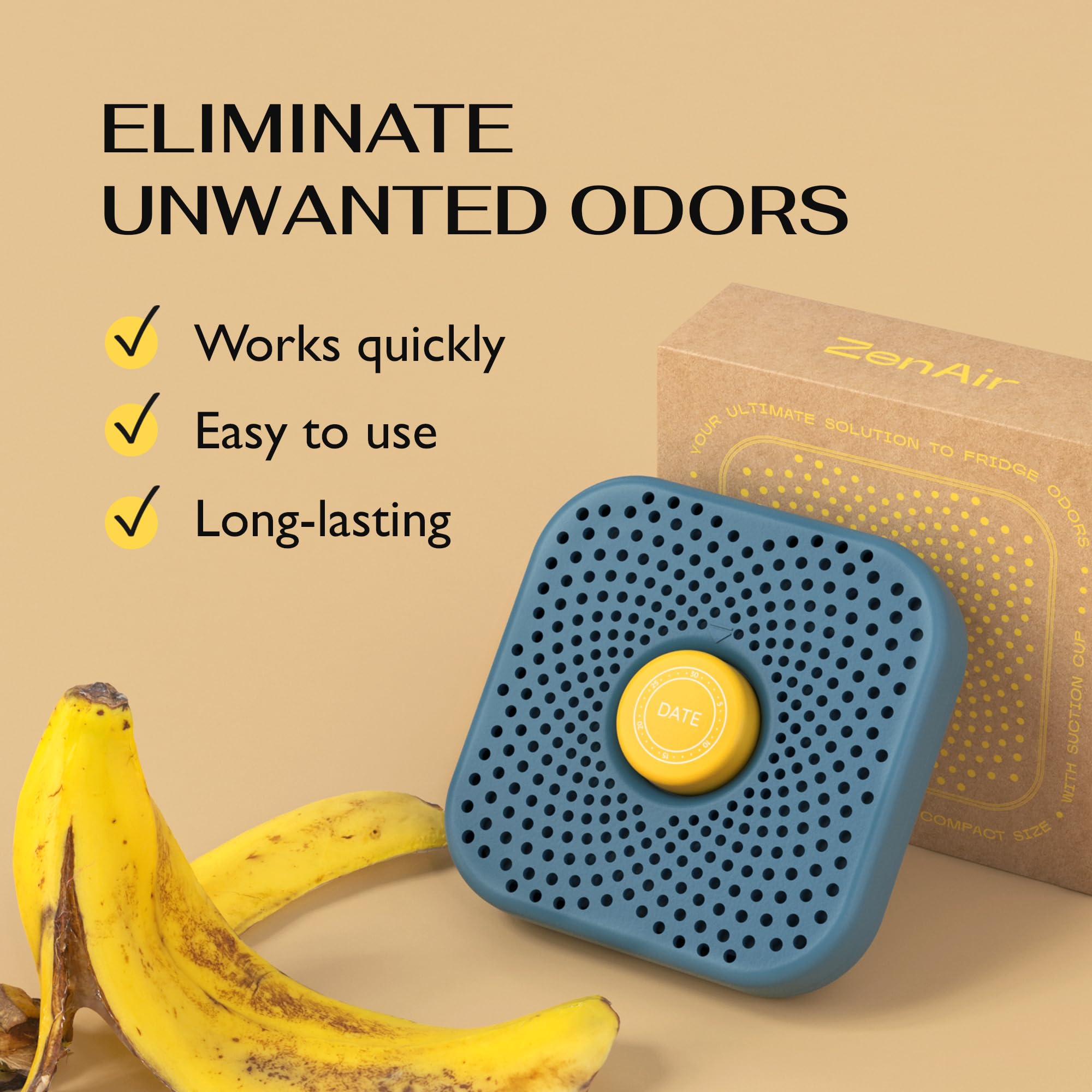 Fridge Deodorizer Odor Eliminator - Refrigerator Deodorizer More Effective Than Baking Soda - Activated Charcoal Fridge And Freezer Air Freshener - Natural Smell, Moisture & Odor Absorber