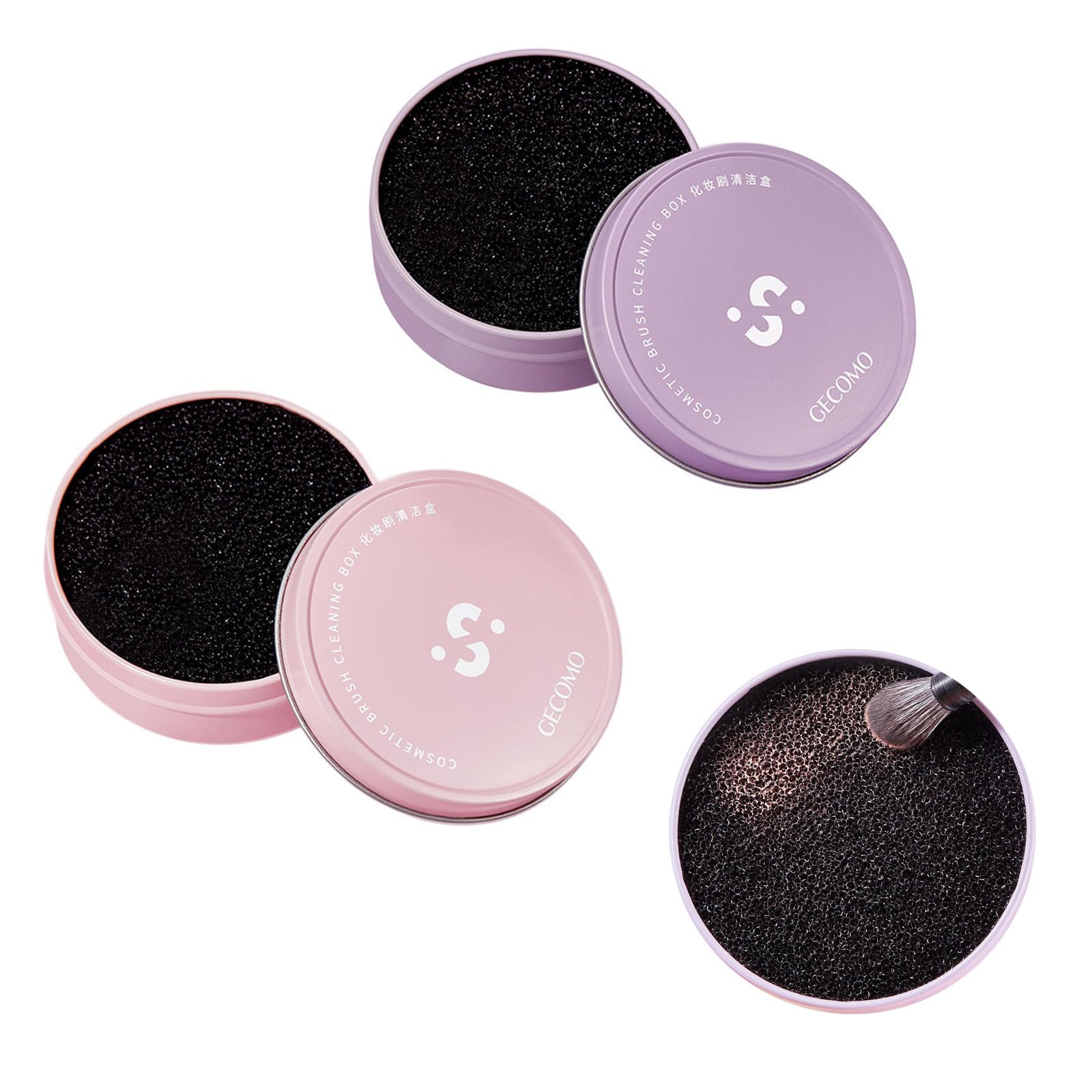 Photo 1 of 2 Pack Makeup Brush Cleaner Dry Sponge to Remove Eyeshadow Blush Powder Brush Color Change Clean Quickily and Easily Portable for Home or Travel Makeup