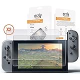 Screen Protector Nintendo Switch - Orzly Premium Tempered Glass [0.24mm] Screen Protector TWIN Pack [2 x Screen Guards] for 6.2 Inch Tablet Screen on Nintendo Switch Console