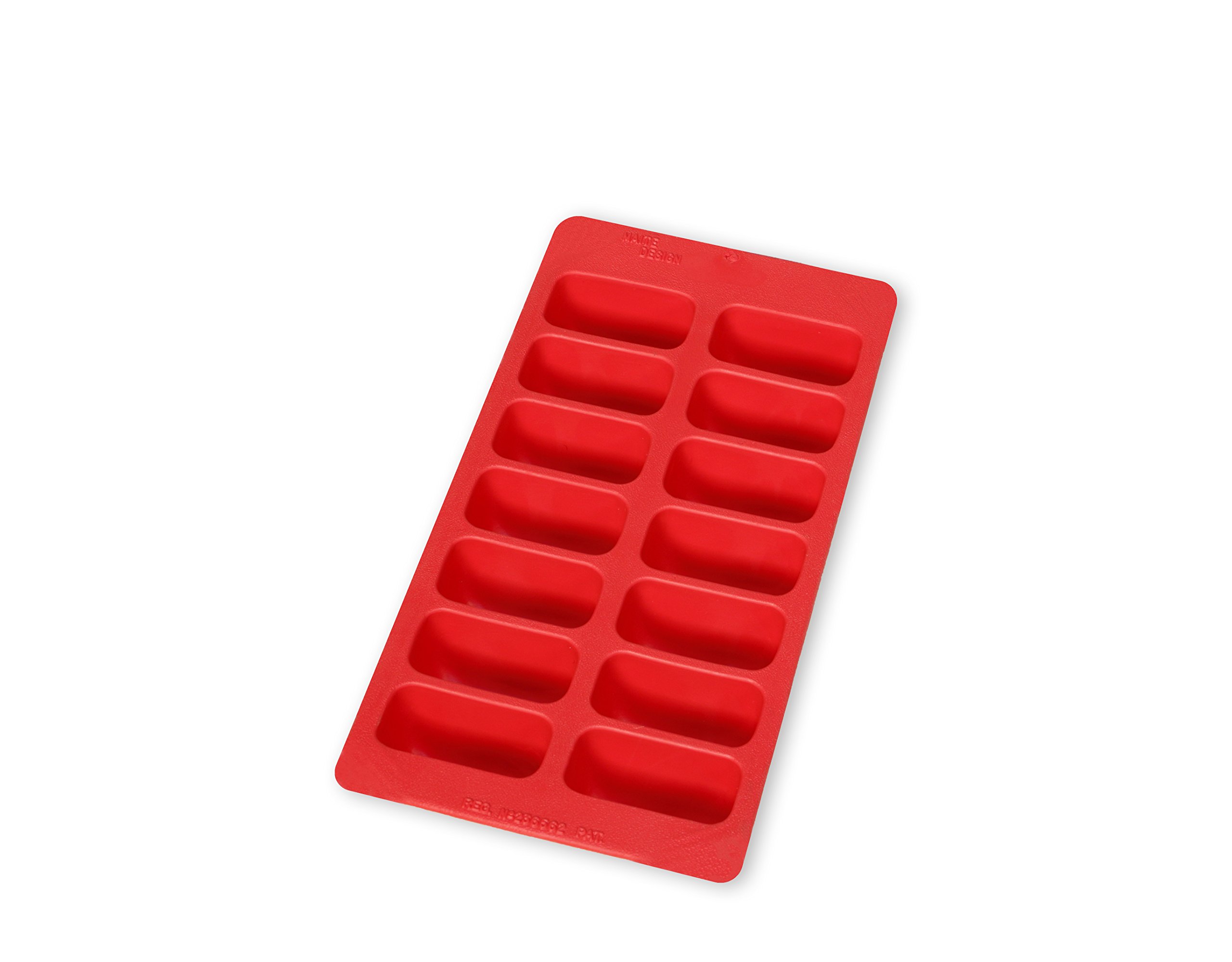 Lékué Ice Cubes Tray with lid, Rubber, Red, 22x11.2x3.5 cm