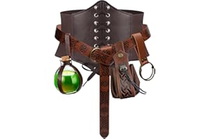 SUMGOGO 5PCS Corset Renaissance Belt Medieval Renaissance Belt Pouch Cork Potion Bottle Festival Halloween Costume Accessory