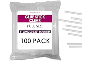 Innovative Haus Full Size Hot Glue Sticks Bulk 100 Pack - Fits Full Size Glue Guns, 8" x 0.43" - Hot Glue Sticks Large. Craft, Bond, Create on Wood, Metal, Glass & More - Clear Large Glue Stick
