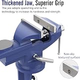 Housolution Universal Table Vise 3 Inch 360° Swivel Base Bench Clamp Black view 3