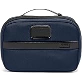 TUMI - Alpha Split Travel Kit - Compact Toiletry Bag for Men & Women - Features Removable Leather Handle & 3 Zip Pockets - Navy