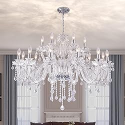 Maxax 18 Lights Crystal Chandelier, Modern Pendant