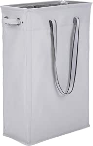 Caroeas Collapsible Laundry Basket – Tall & Slim Hamper With Mesh Cover, Waterproof, Navy Blue – 15.5x7.5x24 Inches - View #9