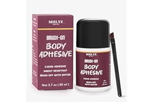 MIILYE BEAUTY Body Adhesive for Skin and Clothes-80ml, Sweat Proof, Strong Hold Skin Glue for Dancers Dress, Leotards, Stockings, Bras, Wigs, Costumes