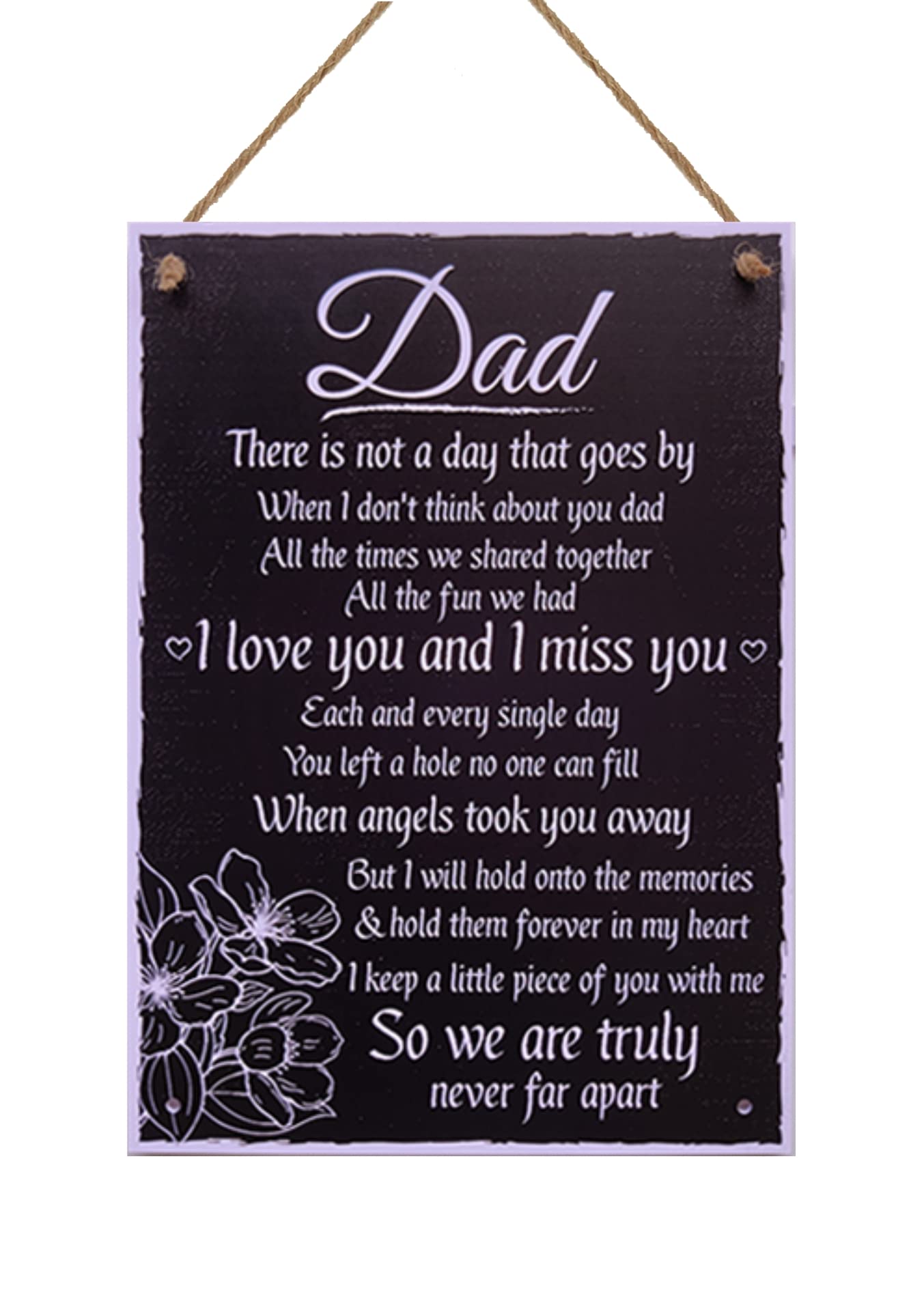 Red Ocean Love And Miss You Dad Memorial Grave Plaque Father's Day Daddy Gift Bereavement Sign