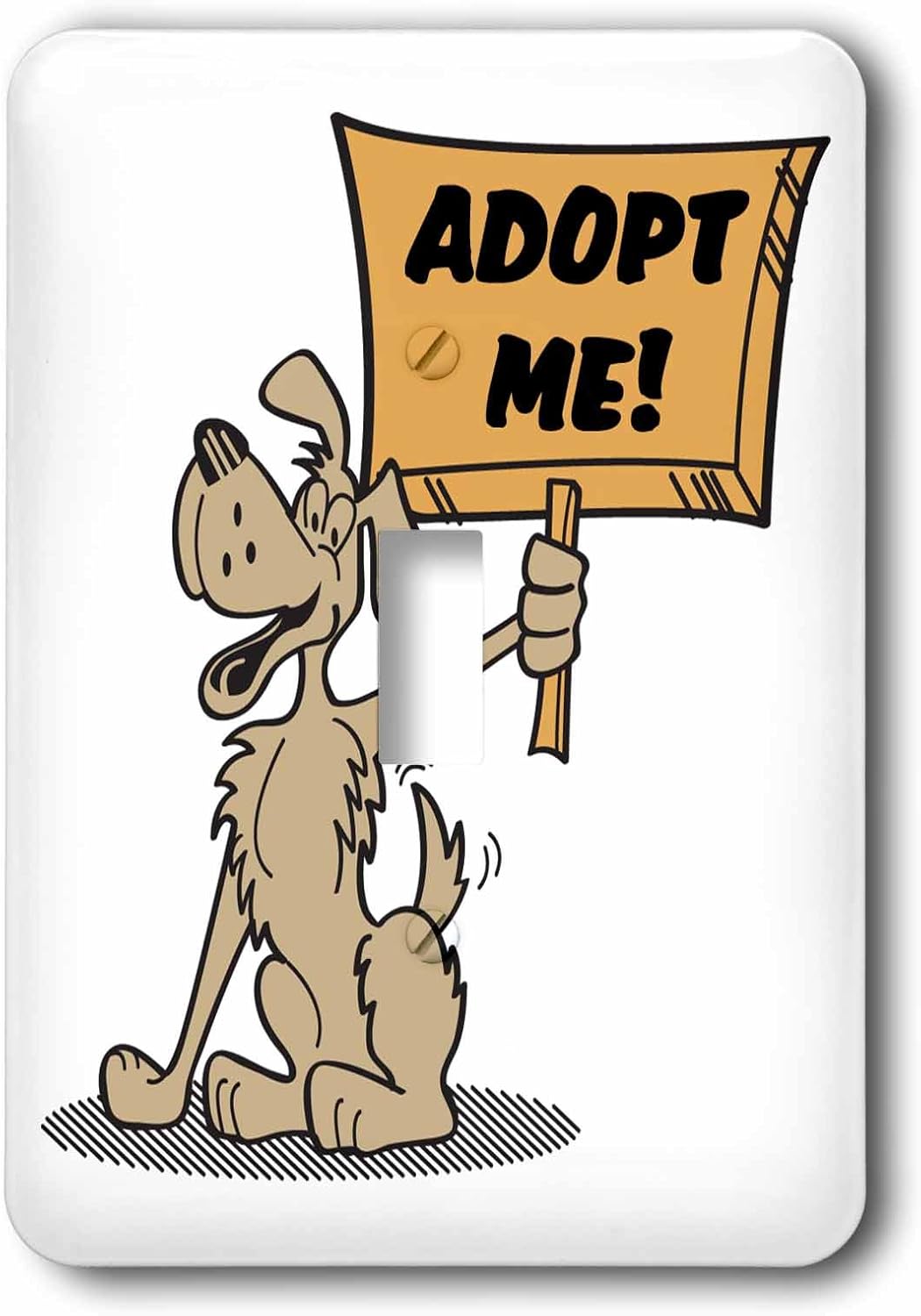 3drose Lsp 117503 1 Retro Style Cartoon Dog Holding Adopt Me Sign Pet Adoption Cartoon Single Toggle Switch Amazon Com