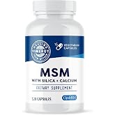 Vimergy MSM with Silica &amp; Calcium, Joint &amp; Mobility*, Vegan, 4 Month Supply | Promotes exercise recovery, hair, skin &amp; nail health*; vegan capsule, non-GMO, gluten-free, kosher, soy and corn-free