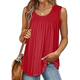 CHICGAL Womens Summer Tank Tops Sleeveless T Shirt Casual Loose Fit Tunic Blouses