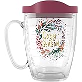 Tervis EttaVee Cozy Christmas Holiday Season Wreath Made in USA Double Walled Insulated Tumbler Travel Cup Keeps Drinks Cold & Hot, 16oz Mug, Wreath