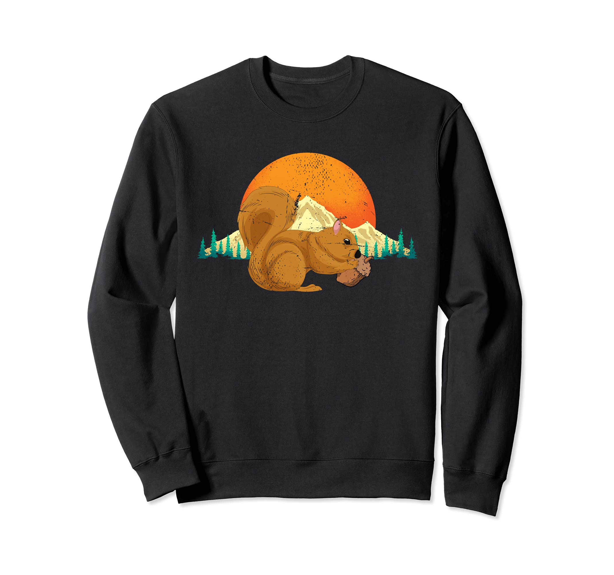 Sunset Mountain Animal Lover Wildlife Nature Squirrel Sweatshirt